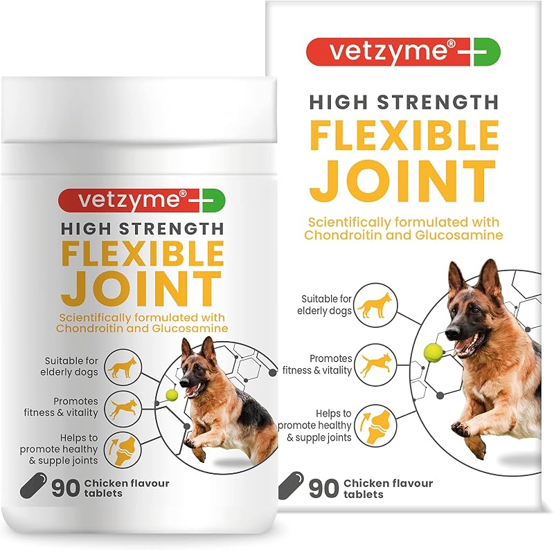 Vetzyme High Strength Flexible Joint Supplements for Dogs 90 Tablets