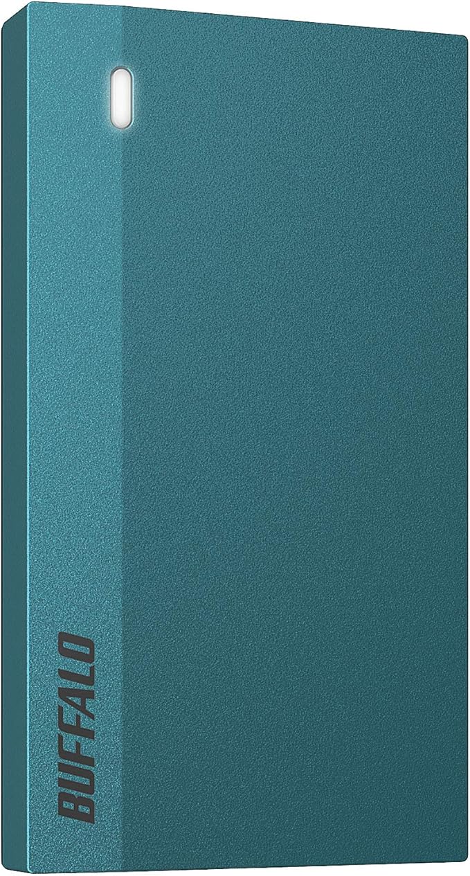 バッファロー SSD 外付け 960GB 超小型 コンパクト ポータブル PS5/PS4対応(メーカー動作確認済) USB3.2Gen1 モスブルー SSD-PSM960U3-B/N