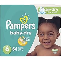 Diapers Size 6, 64 Count - Pampers Baby Dry Disposable Baby Diapers, Super Pack