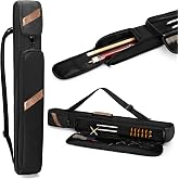 Rexmica Pool Cue Case Bag Holds 1 Butt and 1 Shaft | Detachable Shoulder Strap, Sturdy Handle, Front Accessory Pocket, Billiard Pool Cue Stick Carrying Case Bag