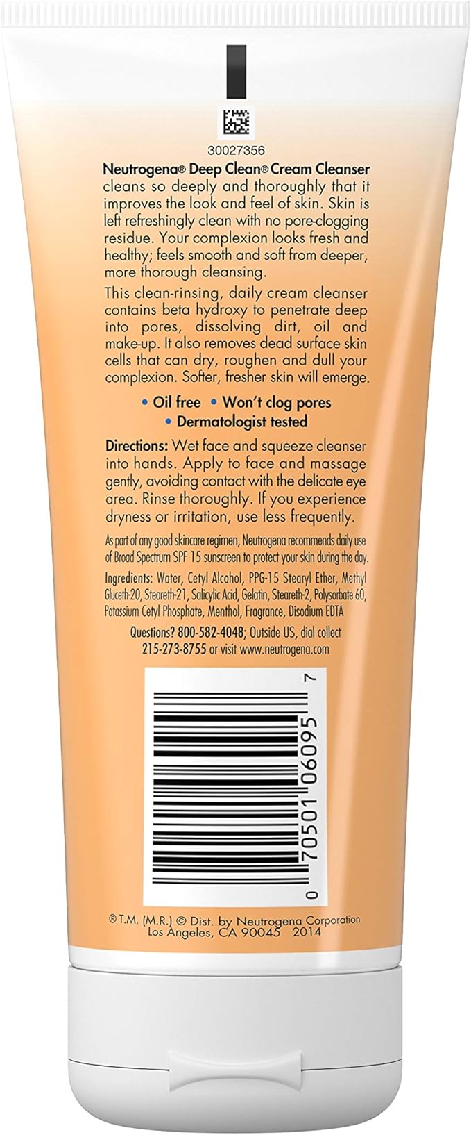 neutrogena deep clean cream cleanser 7 oz