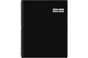 GOIUNLT Monthly Planner 2024-2025, 18 Months Calendar Planner 2024-2025 from Jul 2024 – Dec 2025, 9'' x 11'' with Ruled Spread, Flexible Cover, Spiral Wirebound, Pocket, Coated Tabs, Notes ＆ Habit Tracker