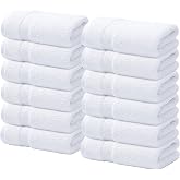 Infinitee Xclusives 100% Cotton Luxury Wash Cloths for Showering - 12 Pack | Washcloths [13x13] - Soft and Absorbent Face Towels for Bathroom Wash Clothes - Gym, Spa &amp; Hotel Use