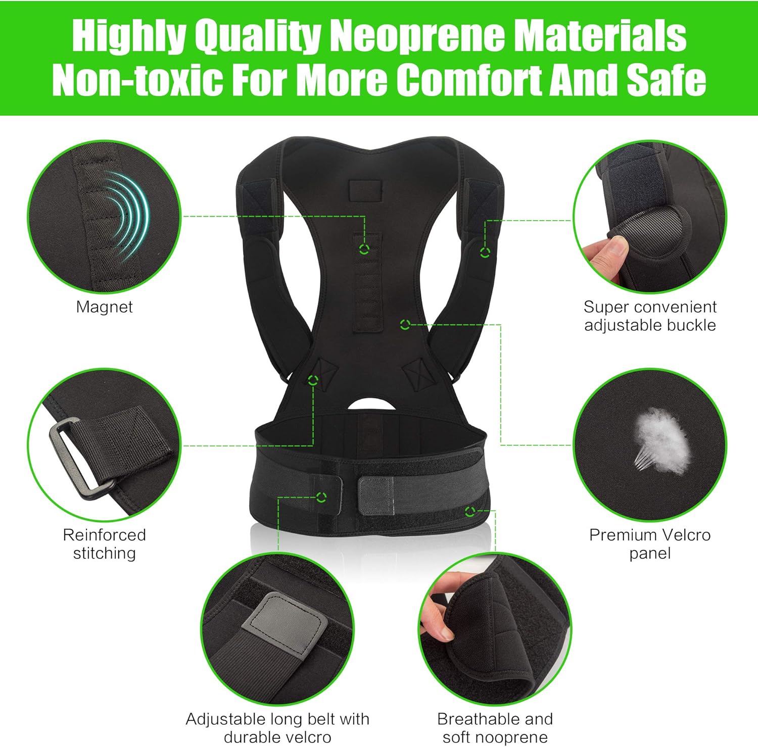 SOMAZ Adjustable Posture Corrector for Men&Women&Kids, Slouching Corrector, Clavicle Support, Back Straightener, Upper and Lumbar Back Brace Support for Rounded Shoulders & Back Pain (M): Health & Personal Care