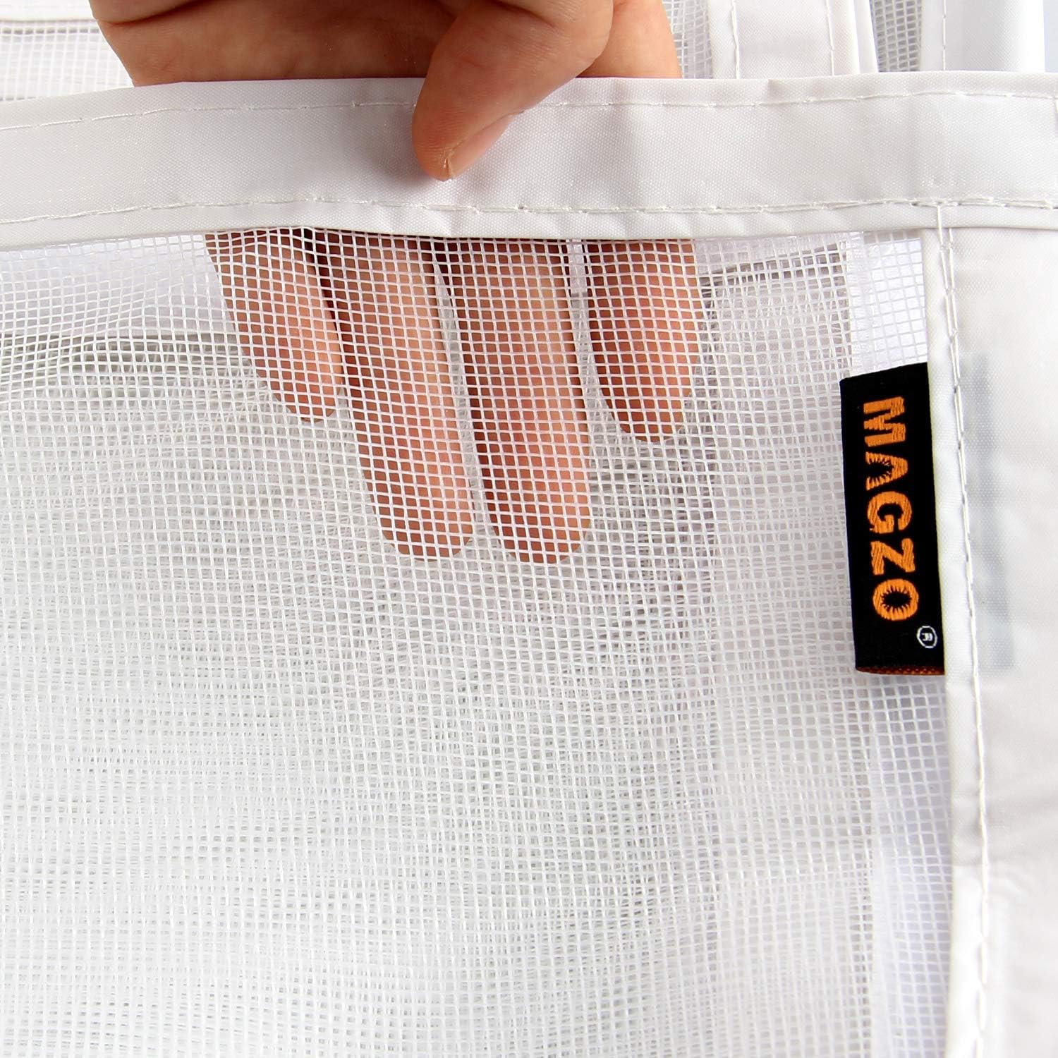 MAGZO Magnet Screen Door 32 x 80, Magnetic Mesh with Heavy Duty for Entry Door Fits Door Size up to 32"x80" Max-White - - 