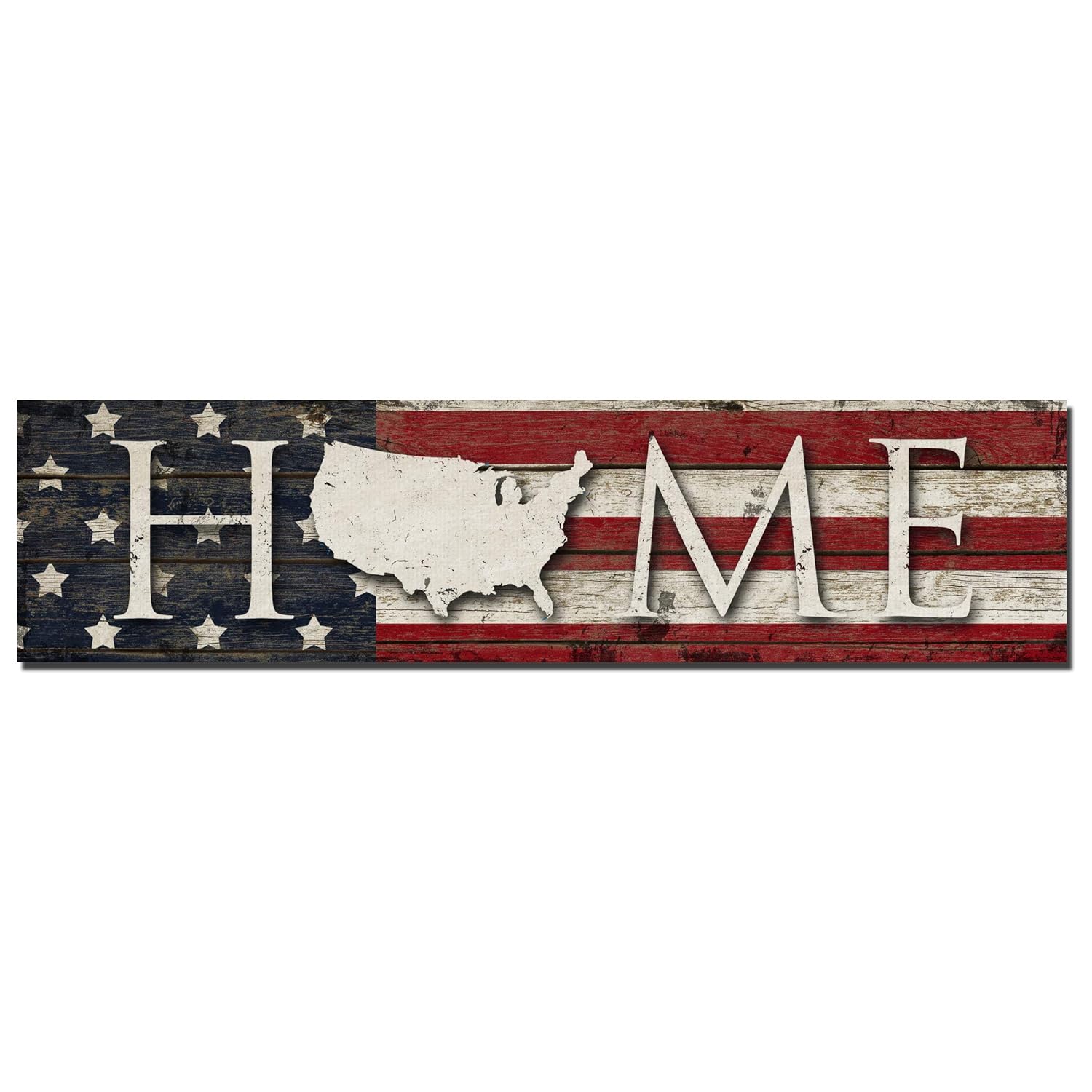 Rustic Metal USA Flag Sign Handmade