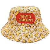 GOOFBALLS What’s Quackin Duck Novelty Bucket Hat – Funny Summer Hat for Men & Women, Quirky Retro Style for Beach, Festivals & Everyday Fun