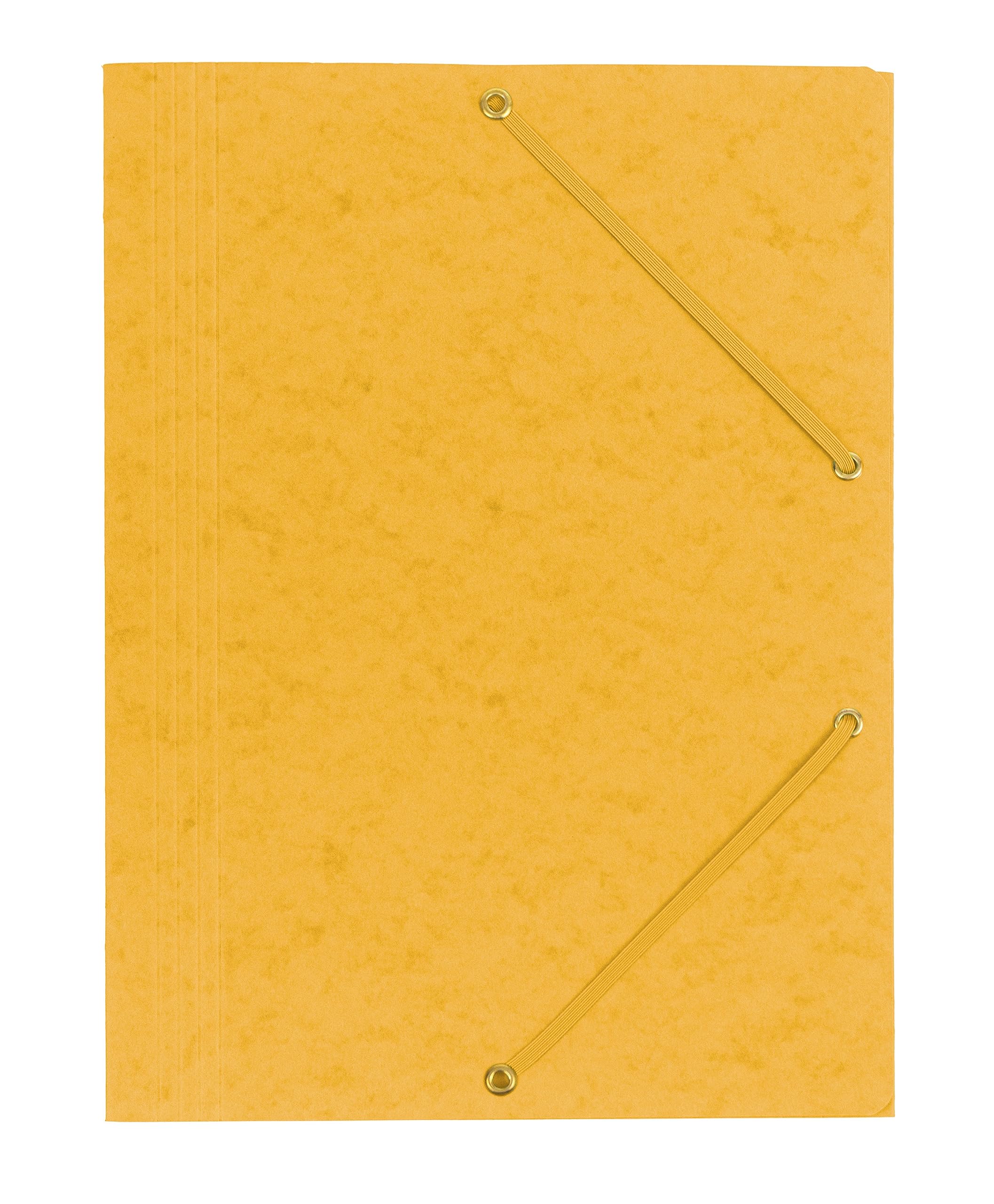 Interdruk - Elasticated File Folder A4 - Colorspan 3-Flap Folder - Pressboard - Yellow