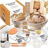 VIMERPA Sourdough Starter Kit, Bread Making Kit with Sourdough Starter Jar for Beginners, Banneton Bread Proofing Basket for Home and Kitchen, Sourdough Bread Baking Supplies, Bread Making Tools Kit