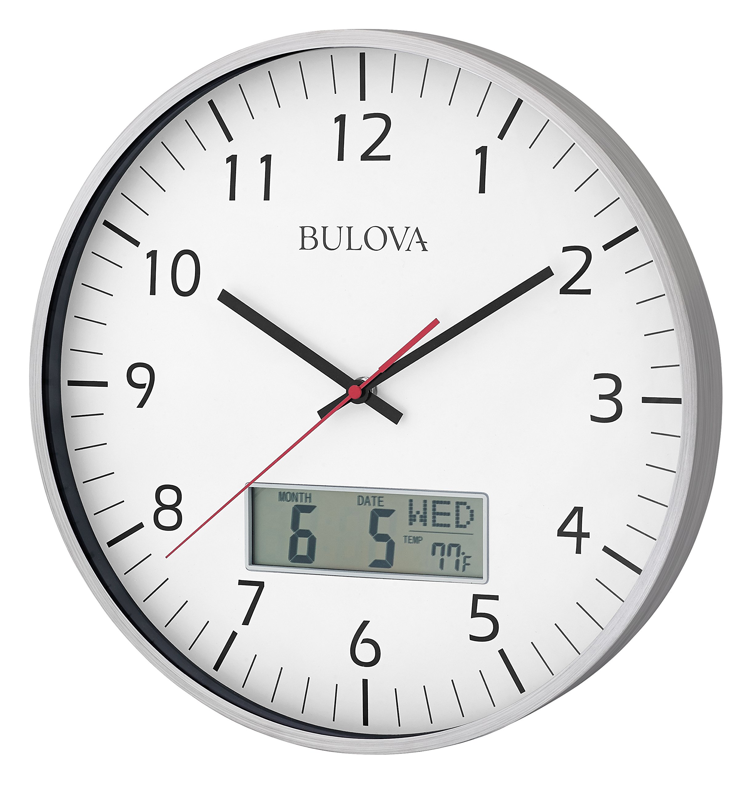 Bulova C4810 Manager Wall Clock, Silver LAVORIST