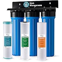 iSpring Whole House Water Filter System, Reduces Iron, Manganese, Chlorine, Sediment, Taste, and Odor, 3-Stage Iron Filter Wh