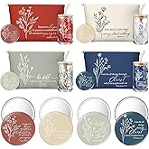 Fumete 4 Set Christian Gifts for Women Bulk Religious Makeup Bag Bible Verse Glass Cup Mini Christian Compact Mirror Regalos Cristianos Mothers Day Birthday Graduation Church Gifts (Bright Colors)