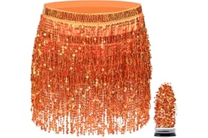 Funcredible Mini Skirt - Sequin Sparkly Skirt - Hula Skirt - Holographic Tassel Skirts