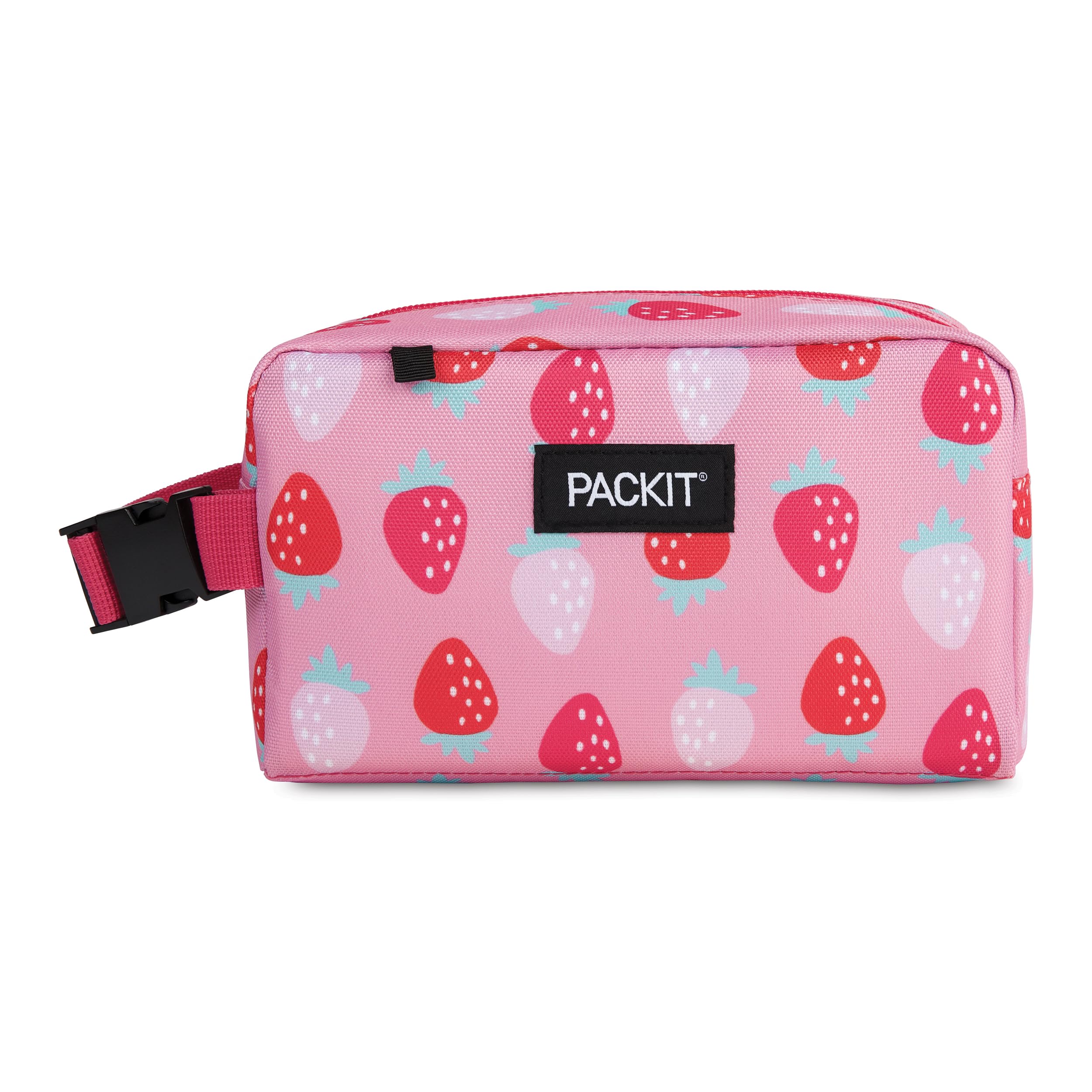 Photo 1 of PackIt Freezable Snack Box, Sweet Strawberry, Built with ECOFREEZE Technology, Collapsible, Zip Closure with Buckle Handle, Designed For Work Snacks, Fresh Snacks On the Go, Adults, and All Ages