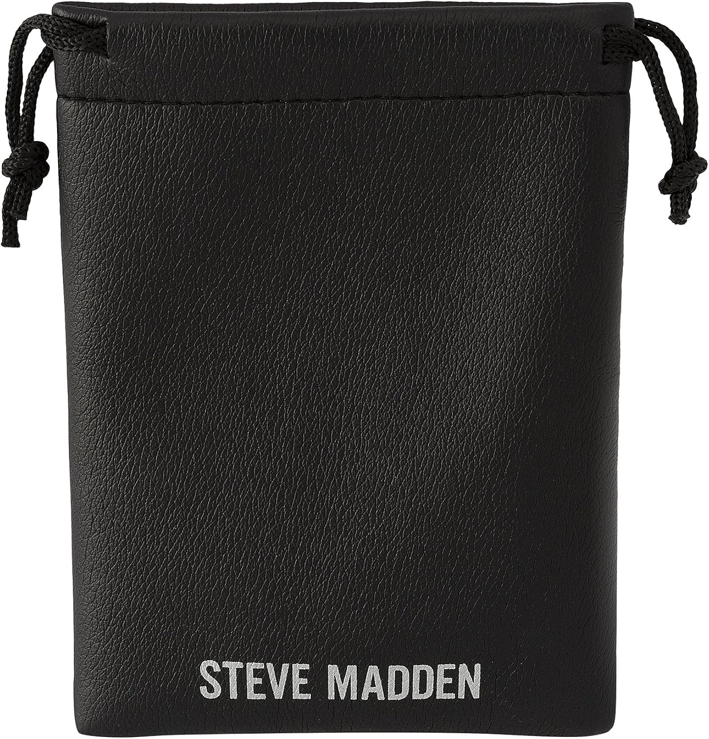 Steve Madden Oxidized Stainless Steel Black Beaded Stretch Bracelet For Men (Black): Jewelry