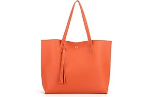 Nodykka Women Tote Bags Top Handle Satchel Handbags PU Faux Leather Tote Bag with Tassel Shoulder Purse