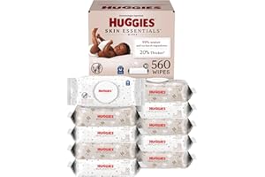 Huggies Skin Essentials Baby Wipes, Hypoallergenic, 99% Water, 10 Flip Top Packs (560 Wipes Total)