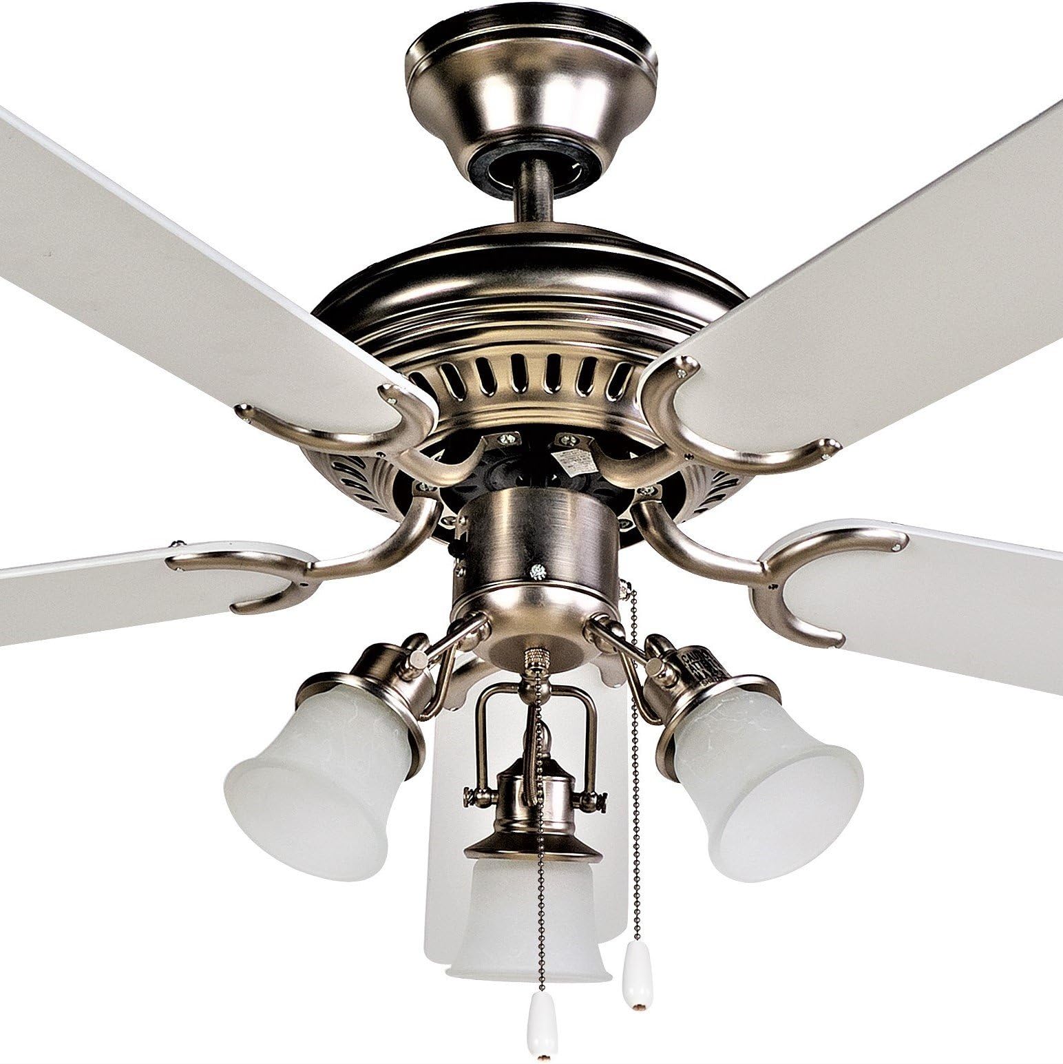 FJ WORLD L42019 Beautiful white ceiling fan with 42" blades,3 lights and free remote