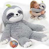 Mewaii Weighted Stuffed Animals Sloth Plush, Heatable Coolable, 4 lb, 20in | Mom's Choice Award, Microwaveable Inner Pad, Huggable Sloth Plushies, Cozy Gift for Kids &amp; Adults