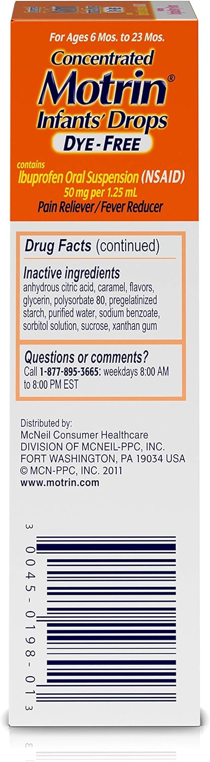 Infants' Motrin Concentrated Liquid Medicine Drops with Ibuprofen, Berry, 1 fl. oz: Health & Personal Care