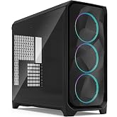 Fractal Design Meshify 3 XL Black RGB Tempered Glass Light Tint - High Airflow PC Gaming Case - Mesh Front Panel - Three ARGB Momentum 14 Gen 2 Fans Included - Spacious Interior - GPU up to 512mm