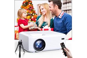 KEJOG Projector,Mini Projector with Projector Stand,Bluetooth Projector 1080P Full HD Supported Portable Projector,Outdoor Projector for Home Theater, Projector Compatible with TV Stick, HDMI, Phone