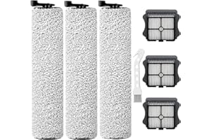 Ryvina S3 HEPA Filter Replacement and Brush Roller Accessories Compatible with tineco iFloor 3 and iFloor One S3 Cordless Wet Dry Vacuum Cleaner (3+3+1)