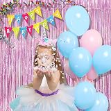 Pink Foil Fringe Curtain Backdrop 2Pcs 1x2.5m Laser Sparkle view 2