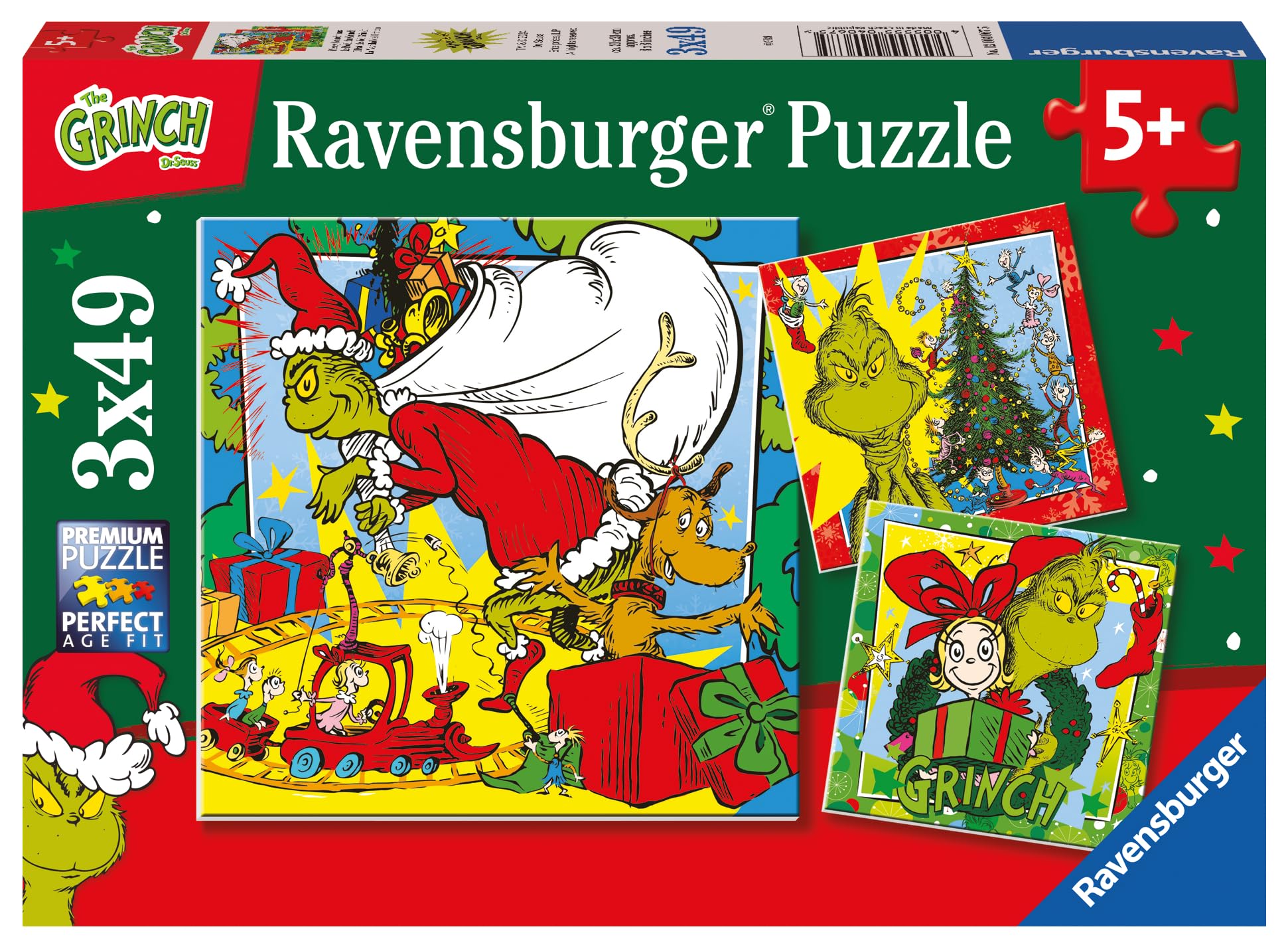 Ravensburger The Grinch Christmas Jigsaw Puzzles for Kids Age 5 Years Up - 3x 49 Pieces