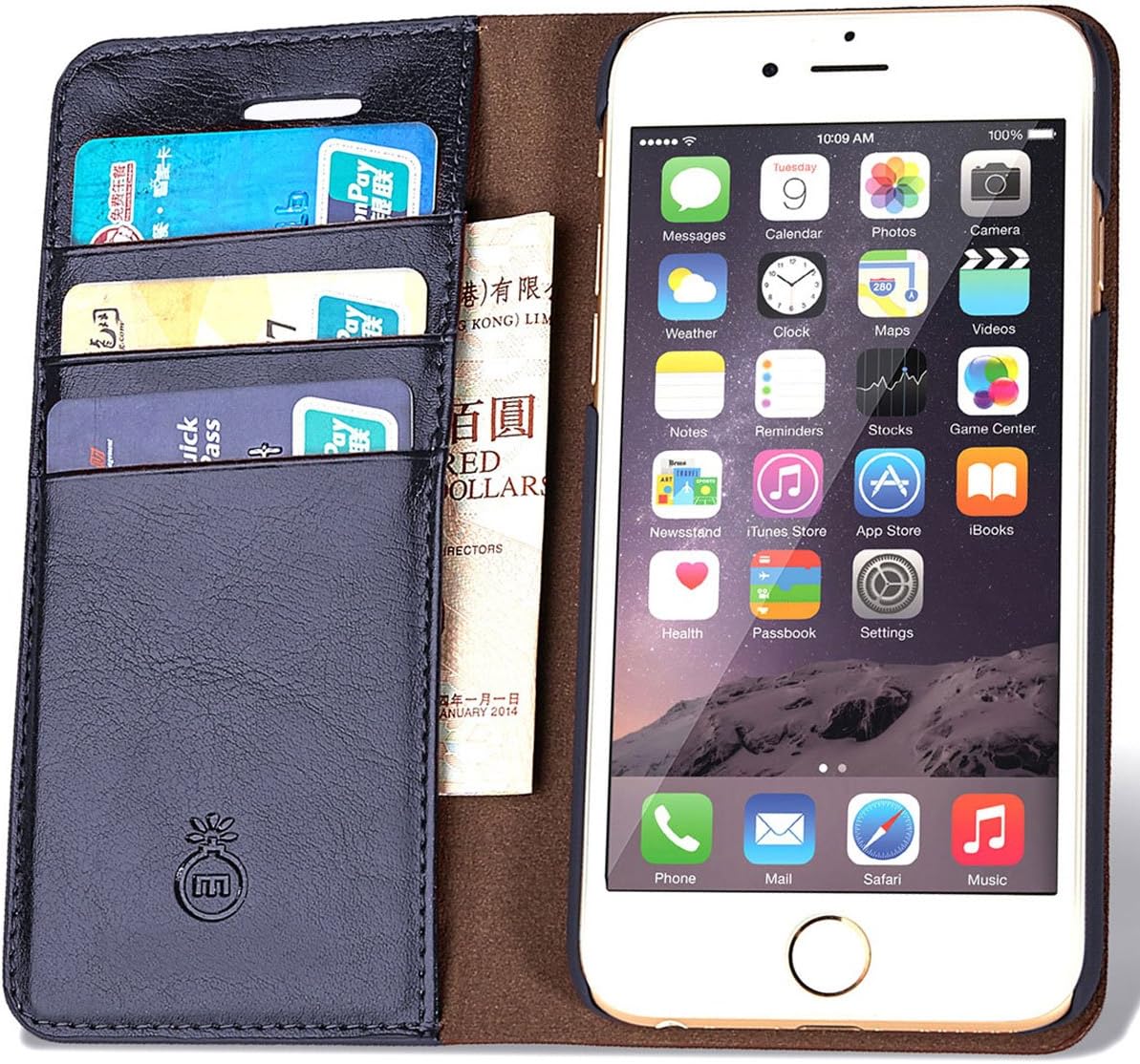 iPhone X/XS/XR/XS Max Leather Wallet Phone Case with Slim Flap Cover and Card Slots