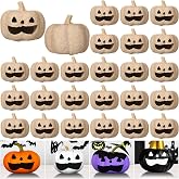 Watersay 12 Pcs Small Paper Mache Pumpkins Bulk Halloween Craft Pumpkins | Unfinished Carved Face Pumpkins to Paint, Decorate and DIY for Fall Thanksgiving Halloween Party Decorations