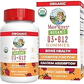 MaryRuth Organics's Vitamin D3 B12 Gummies | USDA Organic | 2 Month Supply | Vitamin D & B12 Vitamin Supplements for Adults &