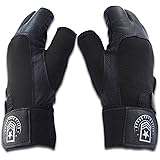 Farabi Sports Guanti Per Sollevamento Pesi Guanti Da Palestra In Vera Pelle Guanti Da Barra Per Supporto Polso Da Allenamento (X-Small, Black/Grey - Foto 6