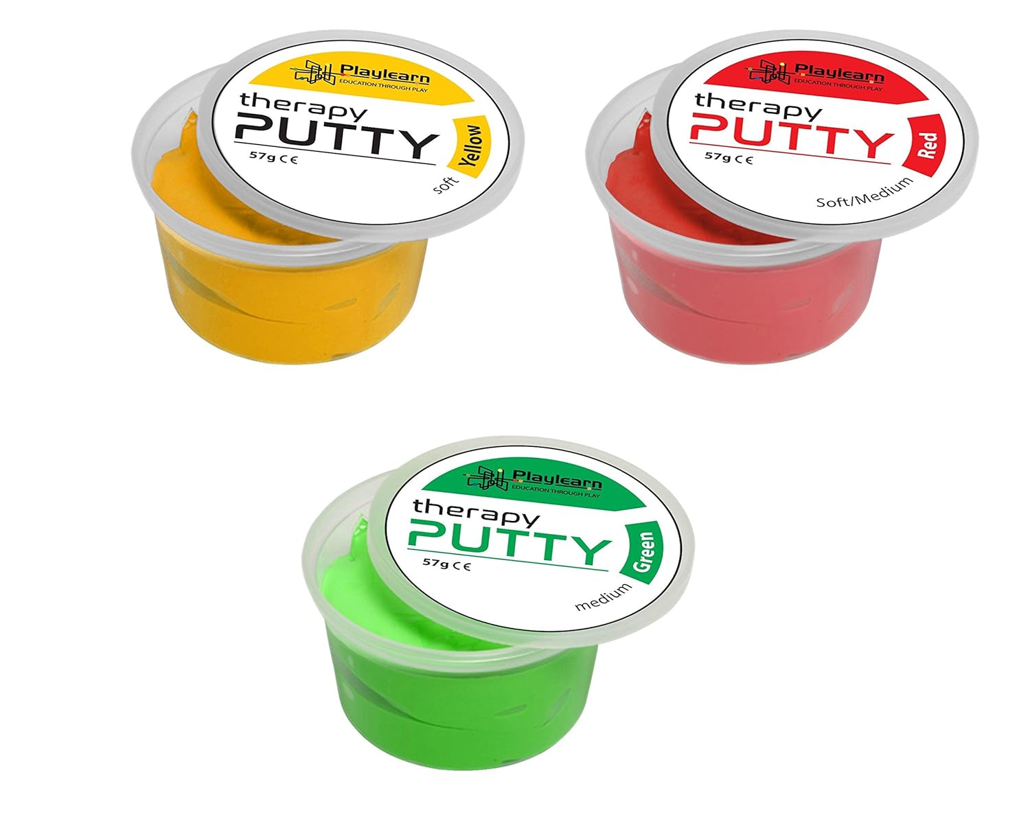 Playlearn Therapy Putty Set of 3 Consisting of Soft (Yellow), Soft