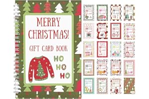 Christmas Gift Card Book, Hardcover Gift Card Holder Organizer, DIY Holiday Greeting Card Book for Family, Friends, College S