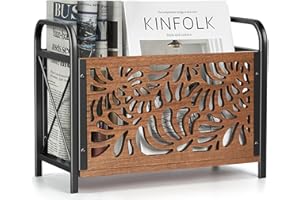CILXGQLN Magazine Holder, Magazine Rack Floor, Wood Magazine File Holder, Magazine Organizer, Album Storage for Vinyl Records, Farmhouse Magazine Storage Rack for Magazines, Newspapers, Books