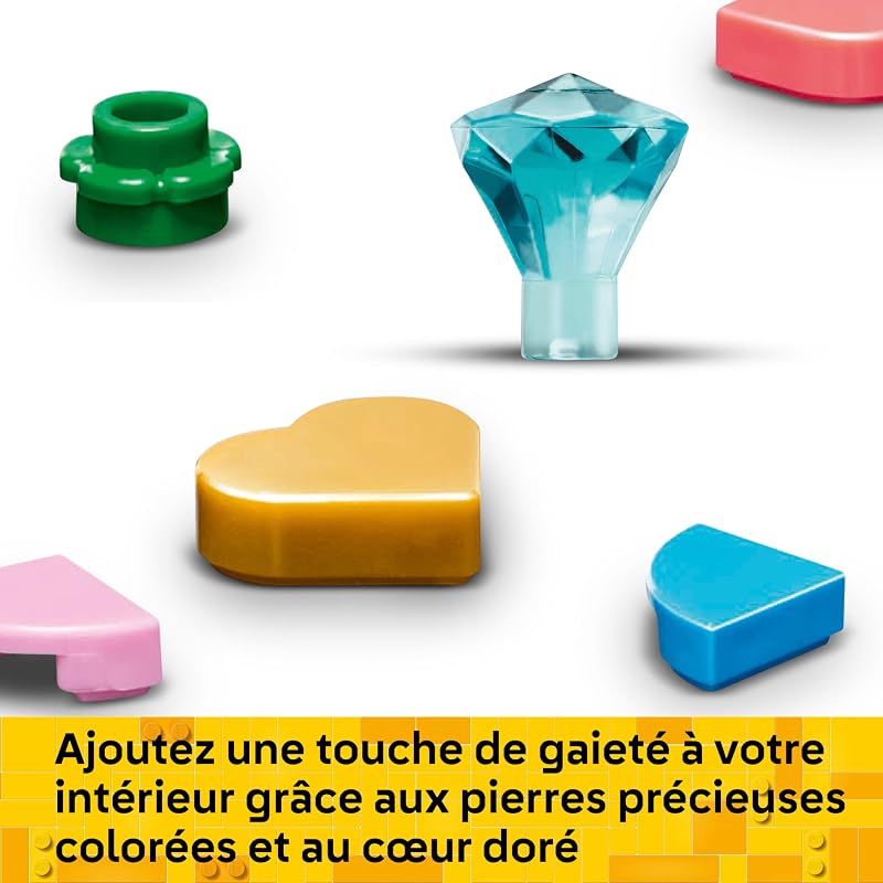 L’Œuf de Pâques Décoratif - Jouet de Construction - Pièces de Décoration Colorées Dont Cœurs Dorés & Élément Pierre Précieuse - Activité Manuelle - Cadeau pour Fille ou Garçon dès 9 Ans 40816