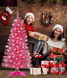 DEWUR Pre-Lit Artificial Christmas Tree, Warm White