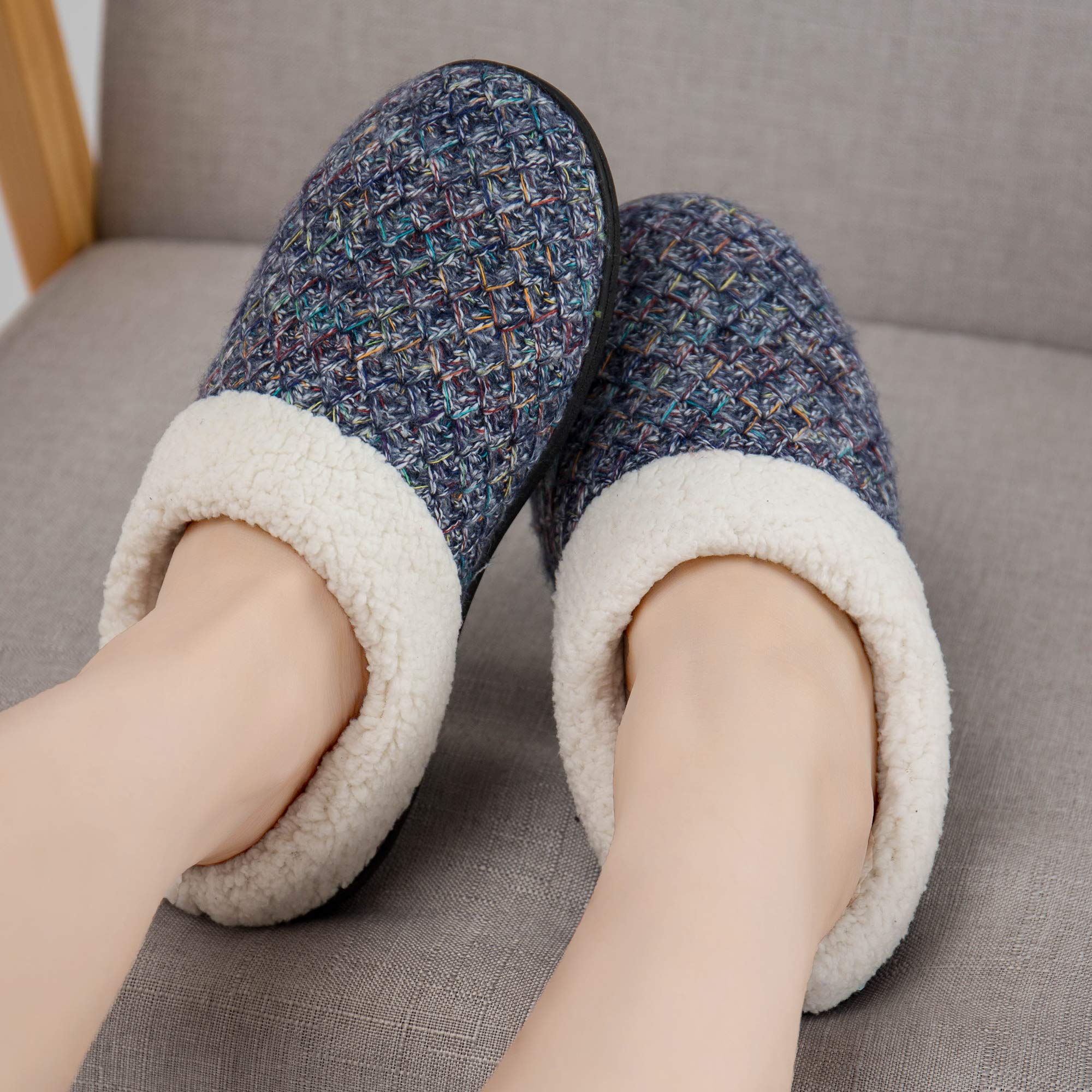 EAST LANDER Women’s Memory Foam House Slippers Washable Anti-Slip Slippers Indoor ShoesELMT002-W3-S