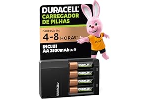 Duracell Carregador de Pilhas Recarregáveis AA e AAA Com 4 Pilhas AA Inclusas – Bivolt