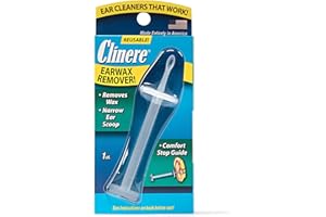 Clinere Ear Cleaner Earwax Remover Reusable Tool with Comfort Guide, Narrow Ear Scoop for Safely & Gently Cleaning Ear Canal at Home, Earwax Removal Cleaning Tool, Itchy Ears, Ear Wax Buildup, 1ct