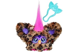 Furby Furblets Chee-Chee Mini Friend, Electronic Plush Toys for Girls & Boys 6+, Cheetah Print, Speaks Furbish & Plays Music,