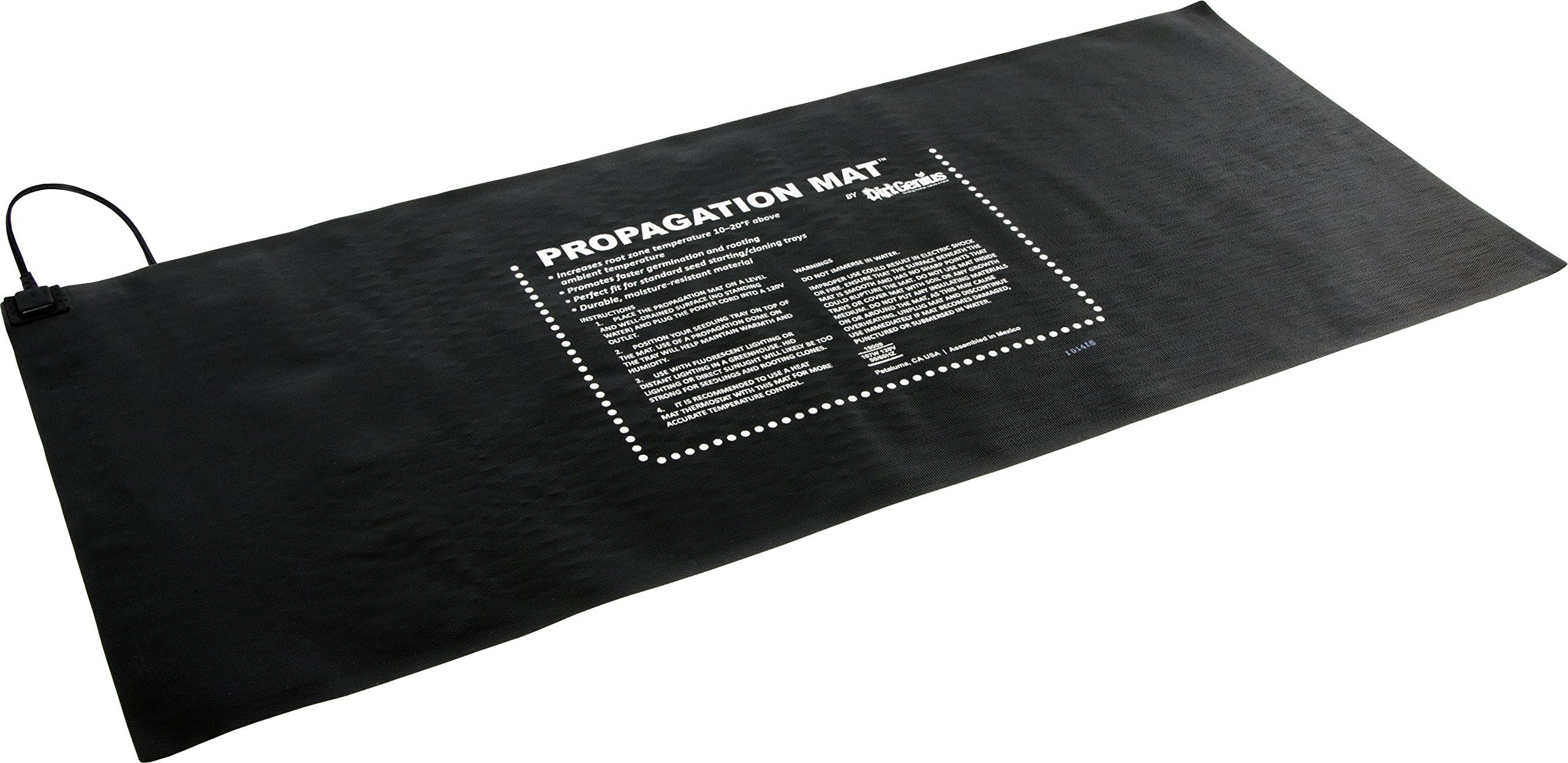 Hydrofarm 19008, 19009, Measures 48" x 20.75" irt Genius Propagation Mat 107 Watt, Black