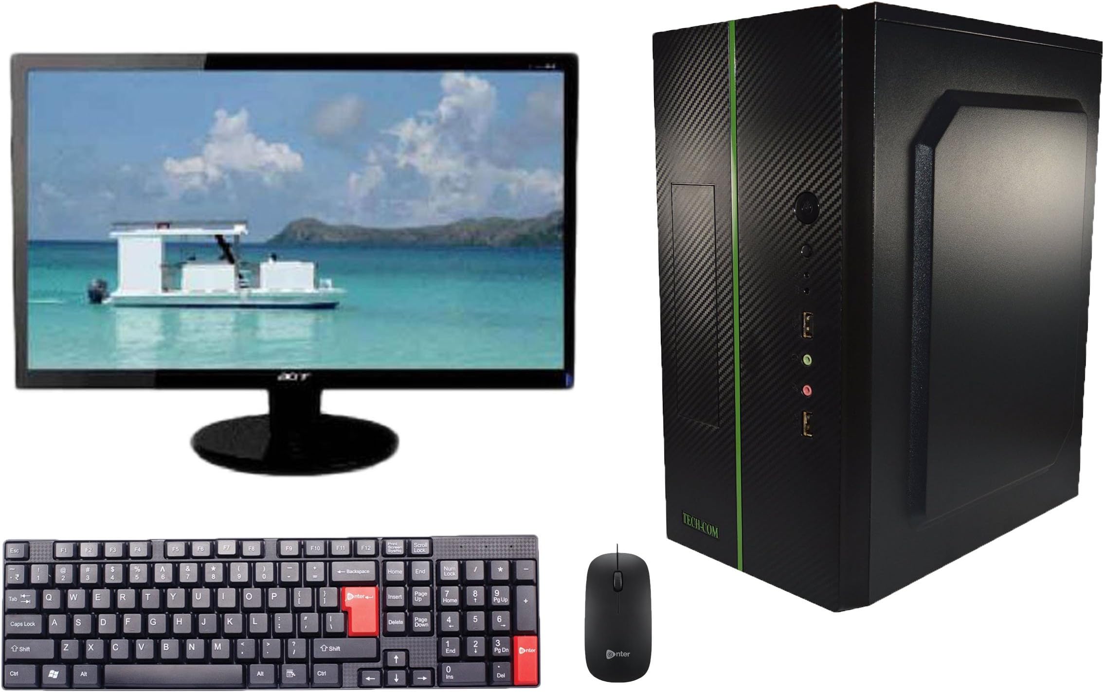 Electrobot EB-7415 Desktop Complete Computer Package with Keyboard, Mouse, 15.6" LCD Monitor (brands vary)