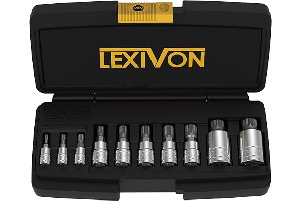 LEXIVON XZN Triple Square Spline Bit Socket Set, Premium S2 Alloy Steel | 10-Piece European Style M4 - M18 Set | Enhanced Sto