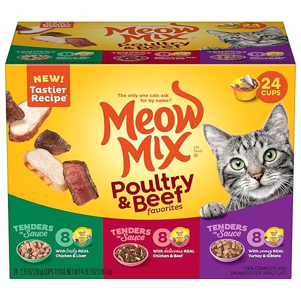 MEOW MIX TENDER FAVORITES POULTRY & BEEF VARIETY...