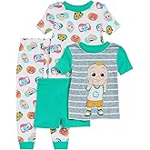 CoComelon Toddler Boys' 4-Piece Snug-fit Cotton Pajamas Set