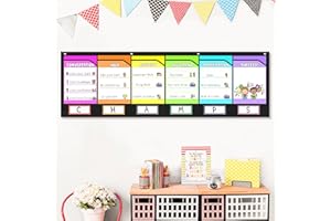 AKAYOK 6 Pockets Storage Pocket Chart for Classroom Small Group Management, Champs Chart, Poster, Photo Wall Display, Drawing, Classroom Organization and Storage (Black)
