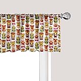 Ambesonne Tiki Bar Window Valance, Sixties Retro