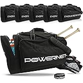 PowerNet Pro Duffle Bag, Softball Baseball Bag, Baseball Gear Bag, Baseball Bat Bag with Internal Bat Sleeves, Baseball Bags with Padded Strap & Pockets